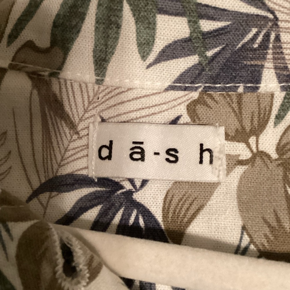 Dash-Tropical Leaf Print Button-Down Jacket 55%Linen - Picture 2 of 8